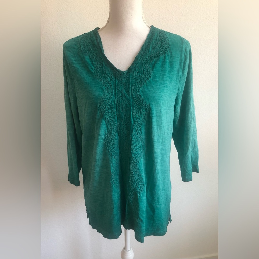 Soft Surroundings Teal Tunic Top